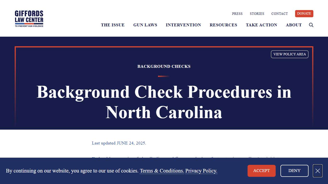 Background Check Procedure Laws in North Carolina | Giffords